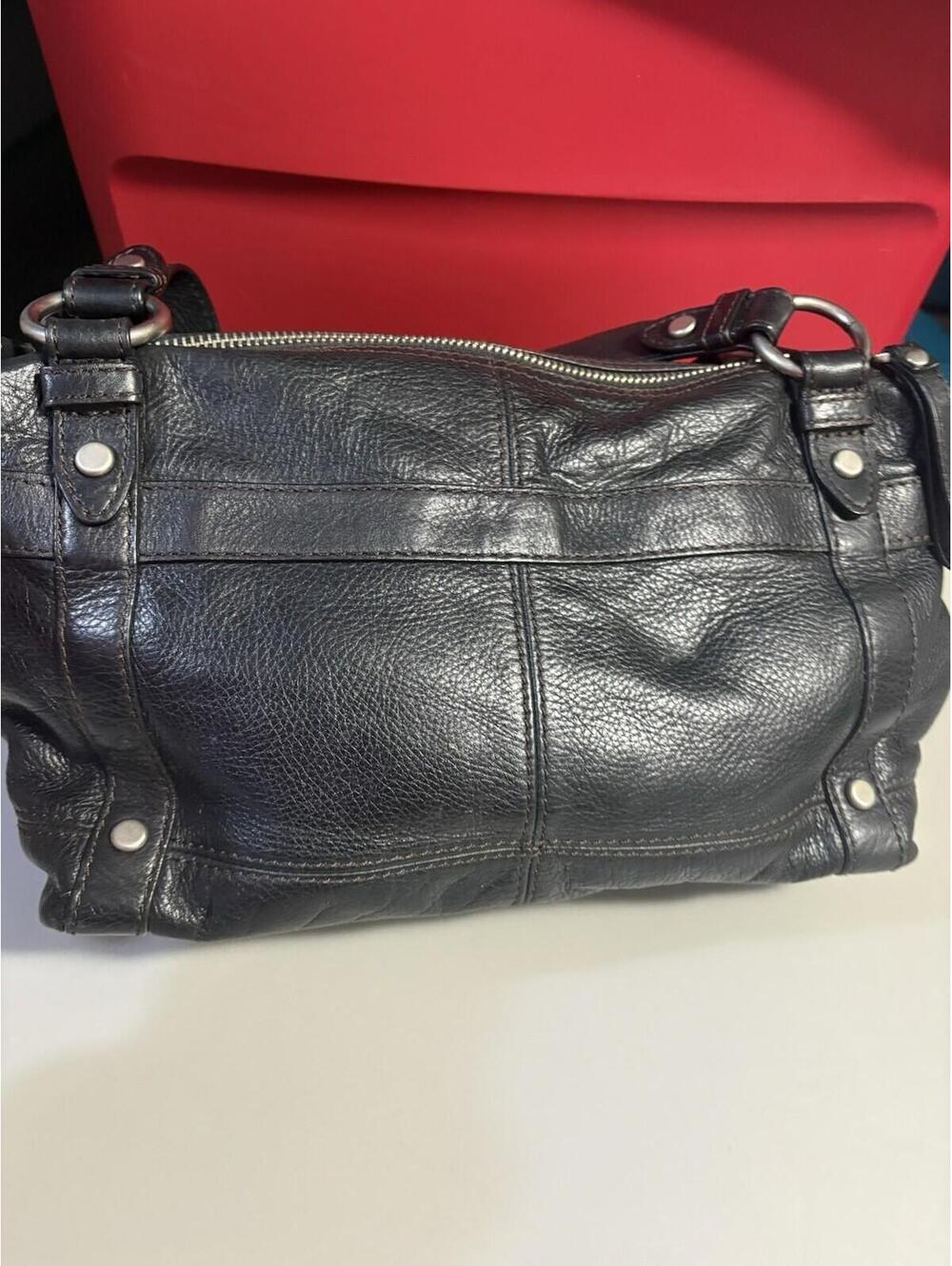FOSSIL LONG LIVE VINTAGE BLACK LEATHER Shoulder Bag. Lots Of Space - Picture 6 of 16